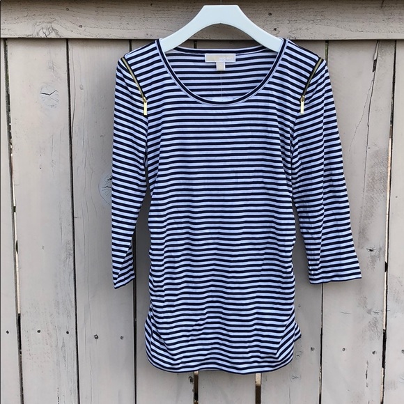 Michael Kors Tops - NWT! Michael Kors striped shirt! Two looks in one!